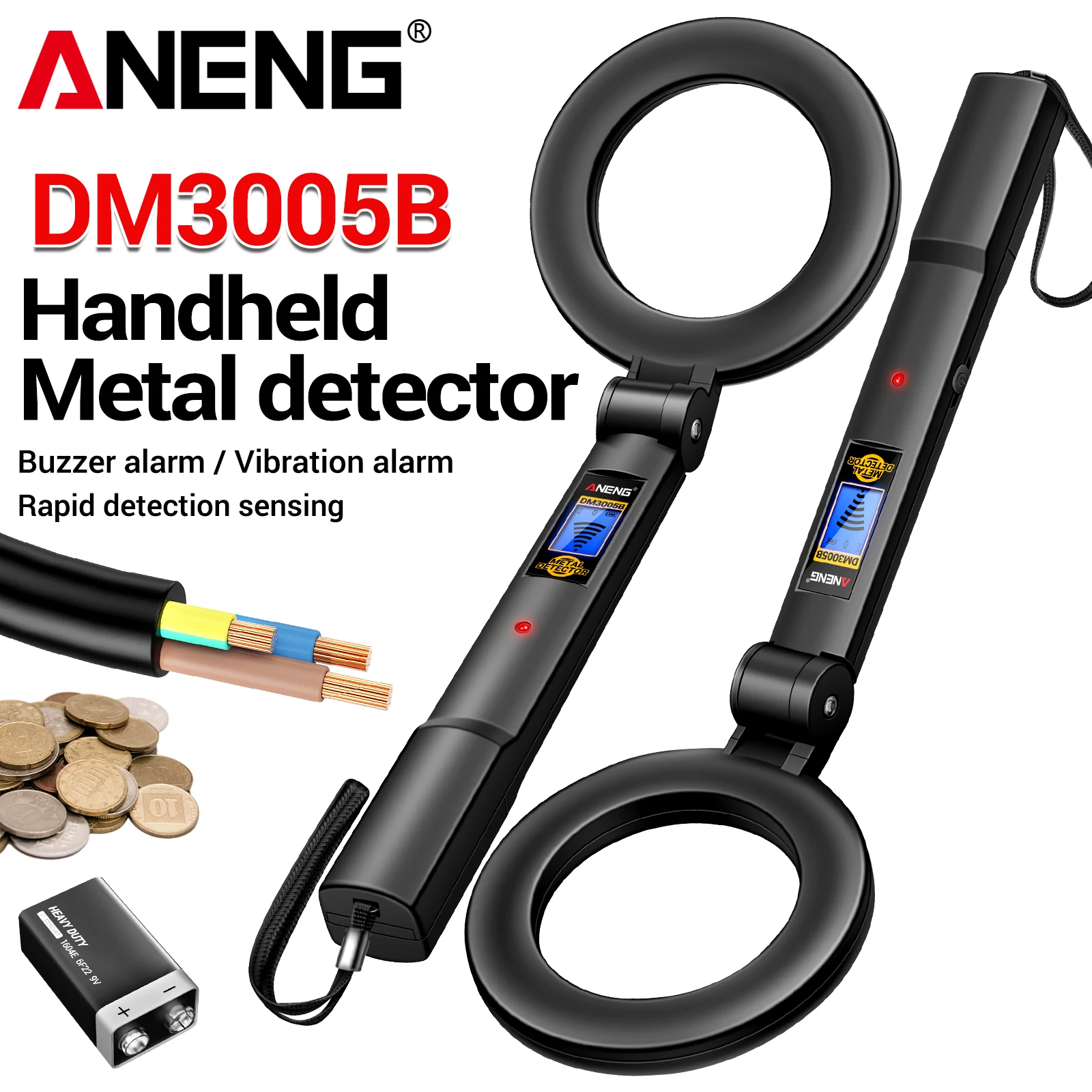 Power Tools Inspection - Ручной металлоискатель ANENG DM3005B — профессиональный